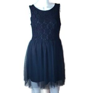Finn & Clover Lace and Tulle Black Party Dress M